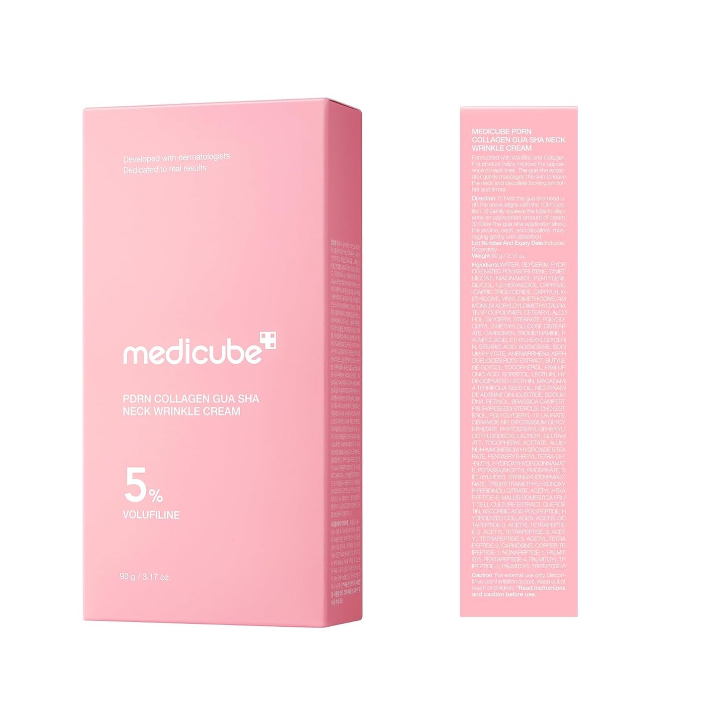 Medicube Crema PDRN con Volufiline 5% + Gua Sha | Reafirma y Define Cuello y Mandíbula